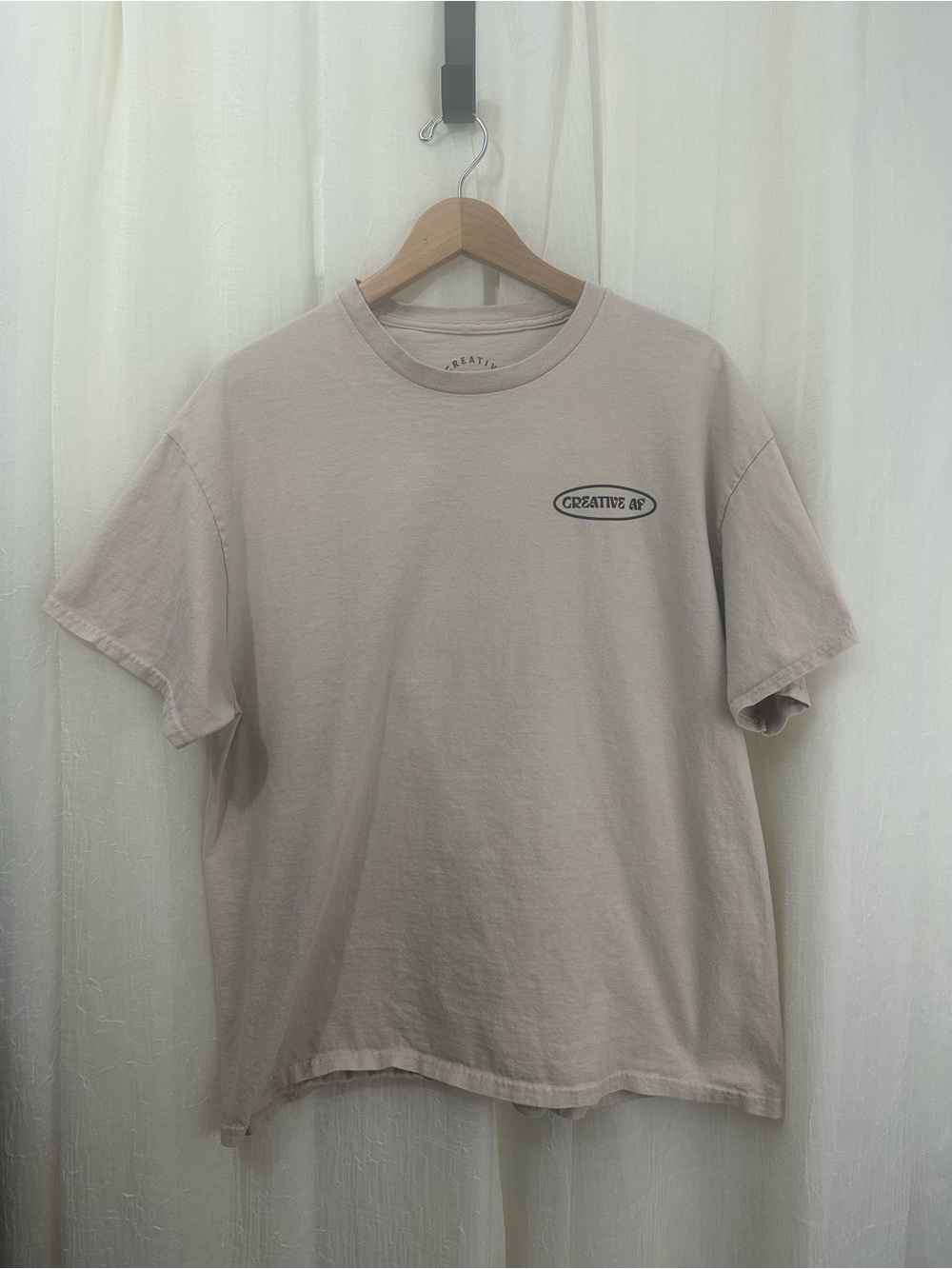 The Creative Collective NYC Graphic Tee Crew Neck Short Sleeve XL Beige